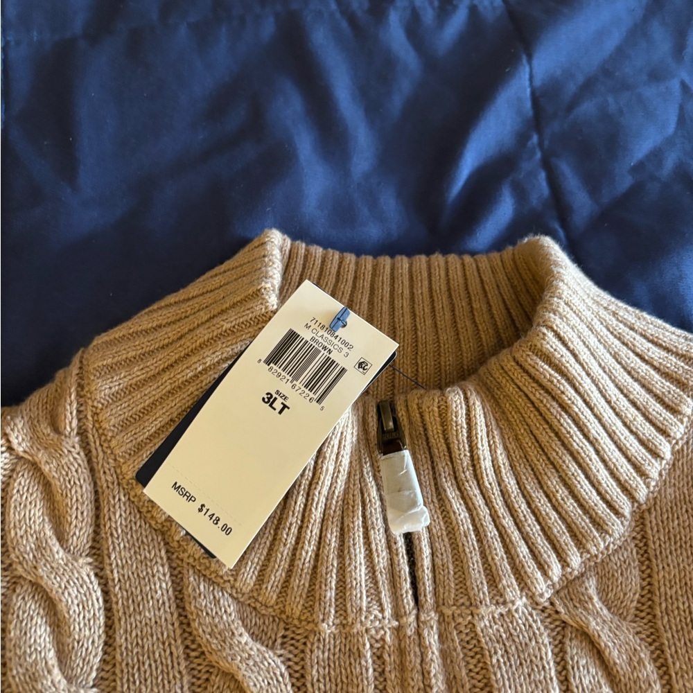 Polo by Ralph Lauren Tan Zip Up Sweater